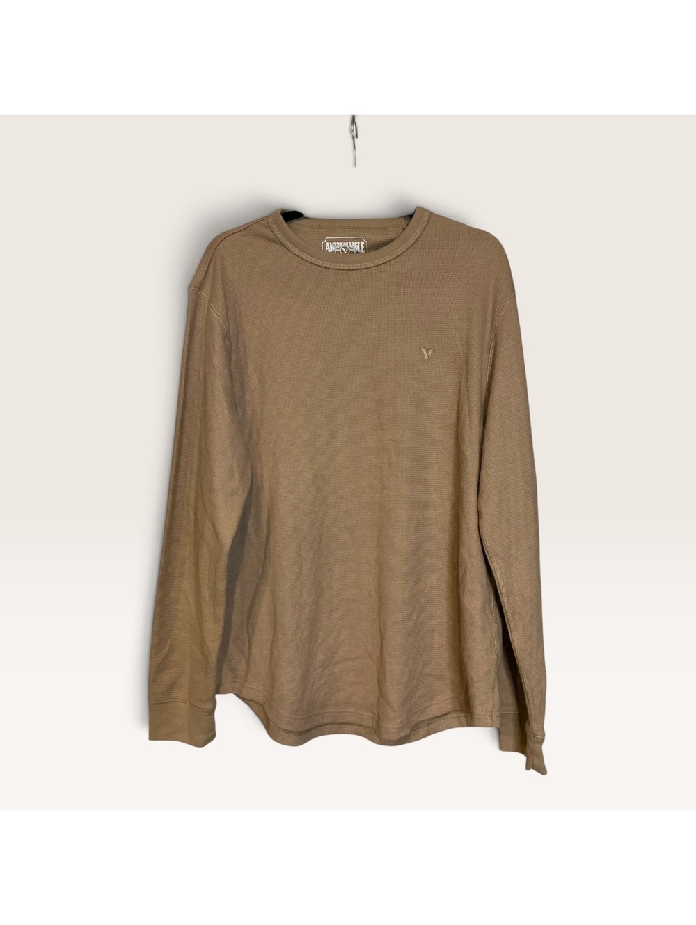 American Eagle Long Sleeve Crew Neck Shirt - Brown, Large